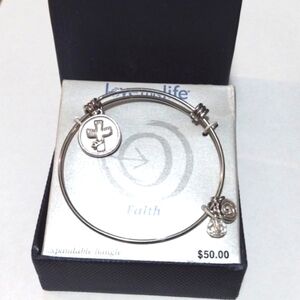 LOVE THIS LIFE FAITH STERLING SILVER EXPANDABLE BRACELET W/CHARMS-NWT